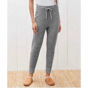 🧶 Jenni Kayne Alpaca Fisherman Knit Jogger Sweatpants Heather Grey M 🧶‎